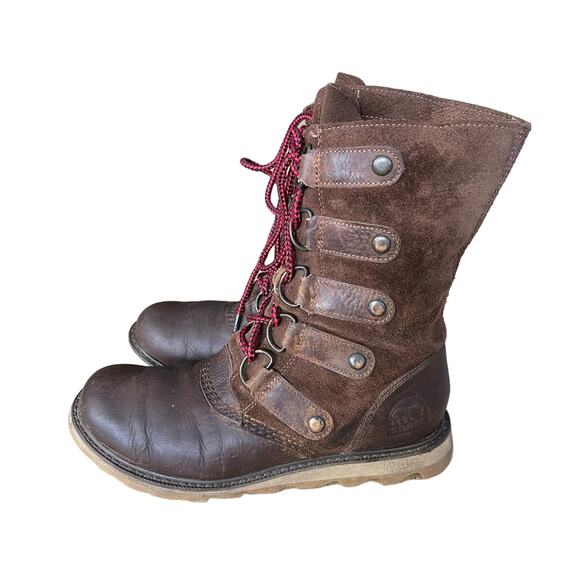 Sorel Womans 7 Scotia Distressed Waterproof Leather Lace Up Boots Suede Brown - Picture 3 of 6
